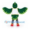 Parrot Mascot Costume in Green with White Sports Shirt