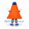 Traffic Cone Mascot Costume in Orange with Blue Cap