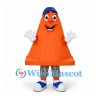 Traffic Cone Mascot Costume in Orange with Blue Cap