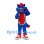 Dragon Mascot Costume in Blue with Red Belly and White Sunglasses