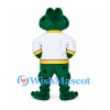 Frog Mascot Costume with White Sports Jersey and Yellow Trim