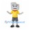 Block Character Mascot Costume with Yellow Shirt and Gray Shorts