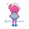 Monster Mascot Costume in Pink with One Large Eye and Spotted Dress