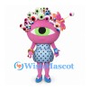 Monster Mascot Costume in Pink with One Large Eye and Spotted Dress