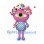Monster Mascot Costume in Pink with One Large Eye and Spotted Dress