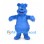Monster Mascot Costume in Blue with Shaggy Fur and Rounded Belly