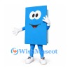 Book Mascot Costume in Blue with Large Eyes and White Gloves