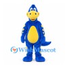 Dinosaur Mascot Costume in Blue with Yellow Belly and Spots