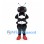 Ant Mascot Costume in Black with White Gloves and Red Shoes