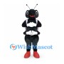 Ant Mascot Costume in Black with White Gloves and Red Shoes