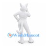 Cat Mascot Costume in White with Long Tail and Paw Pads