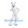 Cat Mascot Costume in White with Long Tail and Paw Pads