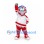 Bird Mascot Costume with Blue Hair and White Red Sports Uniform