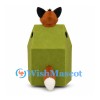 Fox Mascot Costume with Green Box Body and White Tipped Tail
