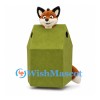 Fox Mascot Costume with Green Box Body and White Tipped Tail