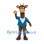 Giraffe Mascot Costume with Blue Shirt and White Neck Scarf