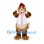 Dog Mascot Costume with Red Cap and White Baseball Jersey