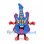 Electric Guitar Mascot Costume in Blue with Red Trim and Crown Detail