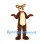 Deer Mascot Costume in Brown with Cream Belly and Red Collar
