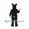 Reindeer Mascot Costume in Black with White Antlers and Belly