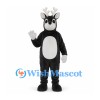 Reindeer Mascot Costume in Black with White Antlers and Belly