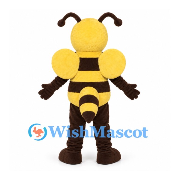 Bee Mascot Costume in Brown and Yellow with Large Wings
