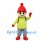 Boy Mascot Costume with Red Knit Hat and Green Hiking Jacket