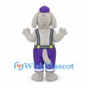 Rabbit Mascot Costume with Purple Pants and Striped Suspenders
