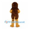 Lion Mascot Costume in Gold with Long Brown Mane