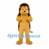 Lion Mascot Costume in Gold with Long Brown Mane