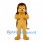 Lion Mascot Costume in Gold with Long Brown Mane