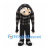 Hunched Man Mascot Costume with Black Checkered Shirt