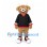 Dog Mascot Costume with Black Sports Shirt and Tan Pants