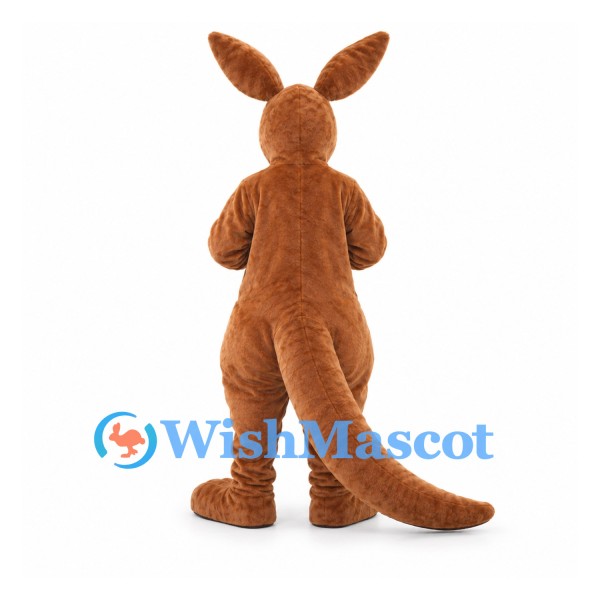 Kangaroo Mascot Costume in Brown with White Belly