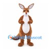 Kangaroo Mascot Costume in Brown with White Belly