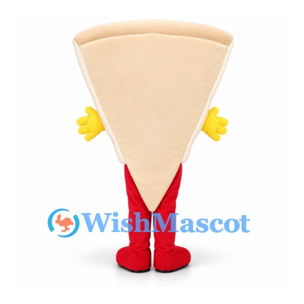 Pizza Slice Mascot Costume with Colorful Toppings and Smiling Face