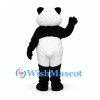 Panda Mascot Costume in Black and White with Rounded Body