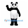 Panda Mascot Costume in Black and White with Rounded Body