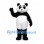 Panda Mascot Costume in Black and White with Rounded Body