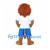 Lion Mascot Costume with White Shirt and Blue Shorts
