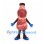 Salami Mascot Costume with Red Marbled Body and Brown Cap