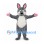 Rabbit Mascot Costume in Gray with White Belly and Pink Gloves