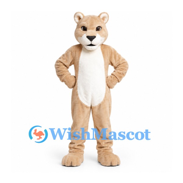 Lioness Mascot Costume in Tan with White Belly