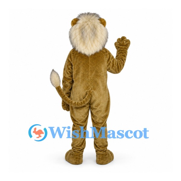 Lion Mascot Costume in Brown with Large Cream Mane