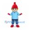 Boy Mascot Costume with Red Knit Hat and Light Blue Jacket