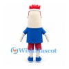 Tube Character Mascot Costume with Blue Shirt and Red Shorts