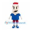 Tube Character Mascot Costume with Blue Shirt and Red Shorts