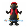 Salamander Mascot Costume in Black and Yellow with Red Vest