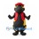 Salamander Mascot Costume in Black and Yellow with Red Vest