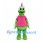 Dragon Mascot Costume in Green with Pink Shirt and Horn